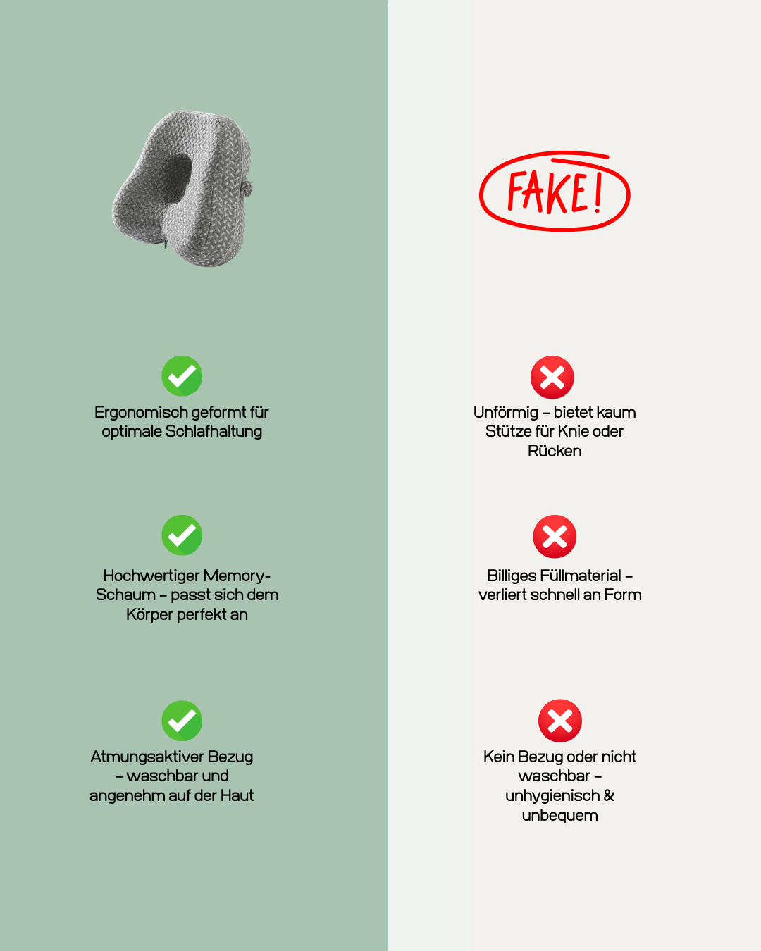 OrthoSleep™ Beinkissen – Der ultimative Komfort für schmerzfreie Nächte